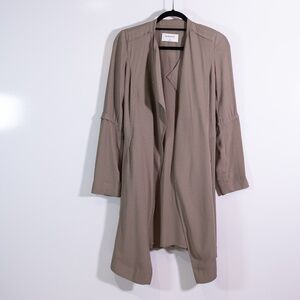 Babaton Aritzia Quincy Lightweight Chiffon Duster Jacket Cardigan Olive XS